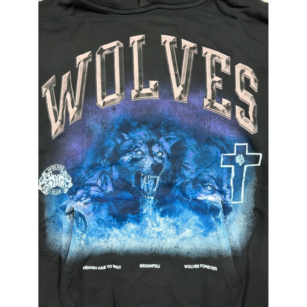 Darc Sport Hoodie Wolves Club From Above Vintage Pierce Charcoal Mens Sz XL NEW